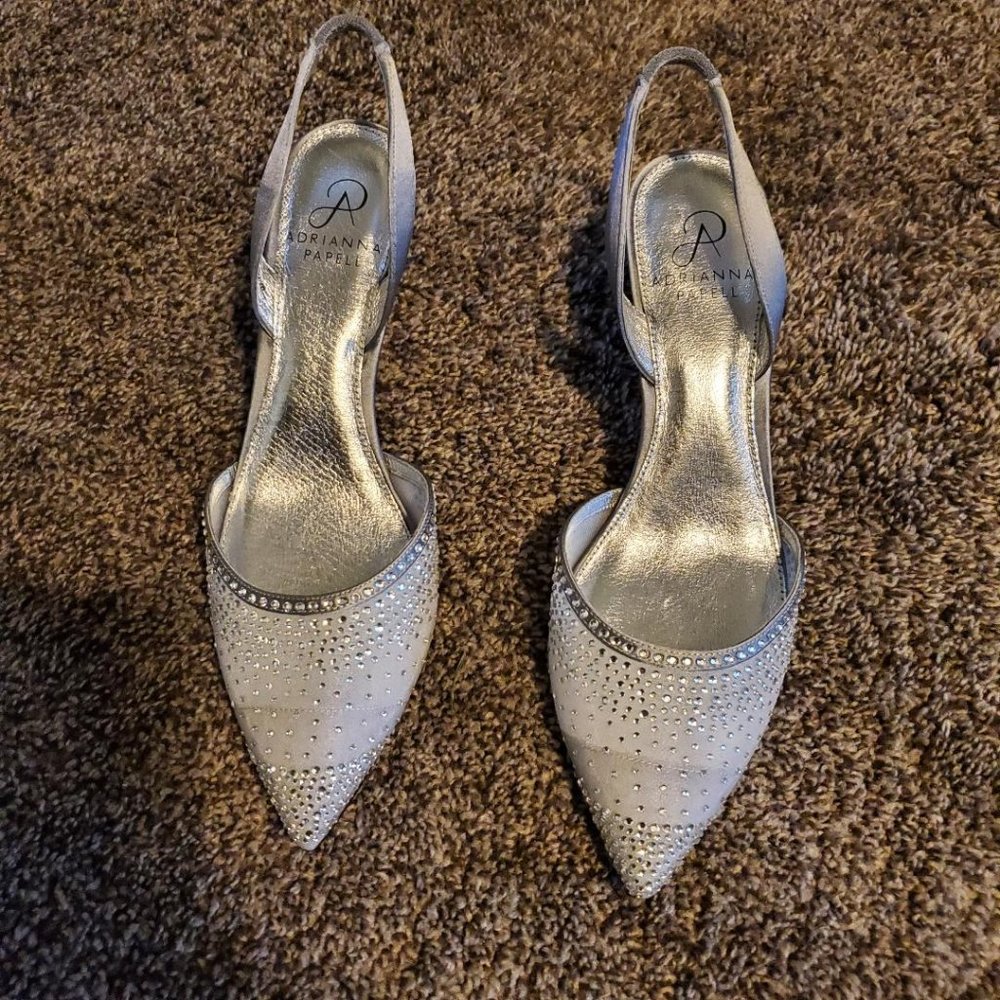 Adrianna Papell "Hannah" Mesh beaded sling back pump